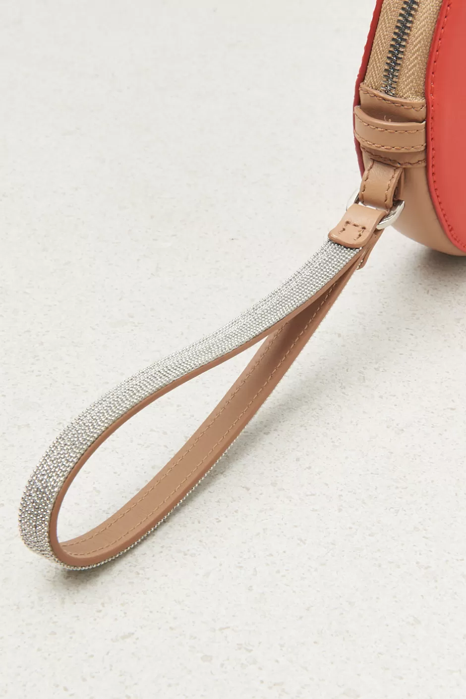Borse | Accessori | Peserico Borsa Rotonda In Vera Pelle Con Polsiera E Tracolla Rosso foliage