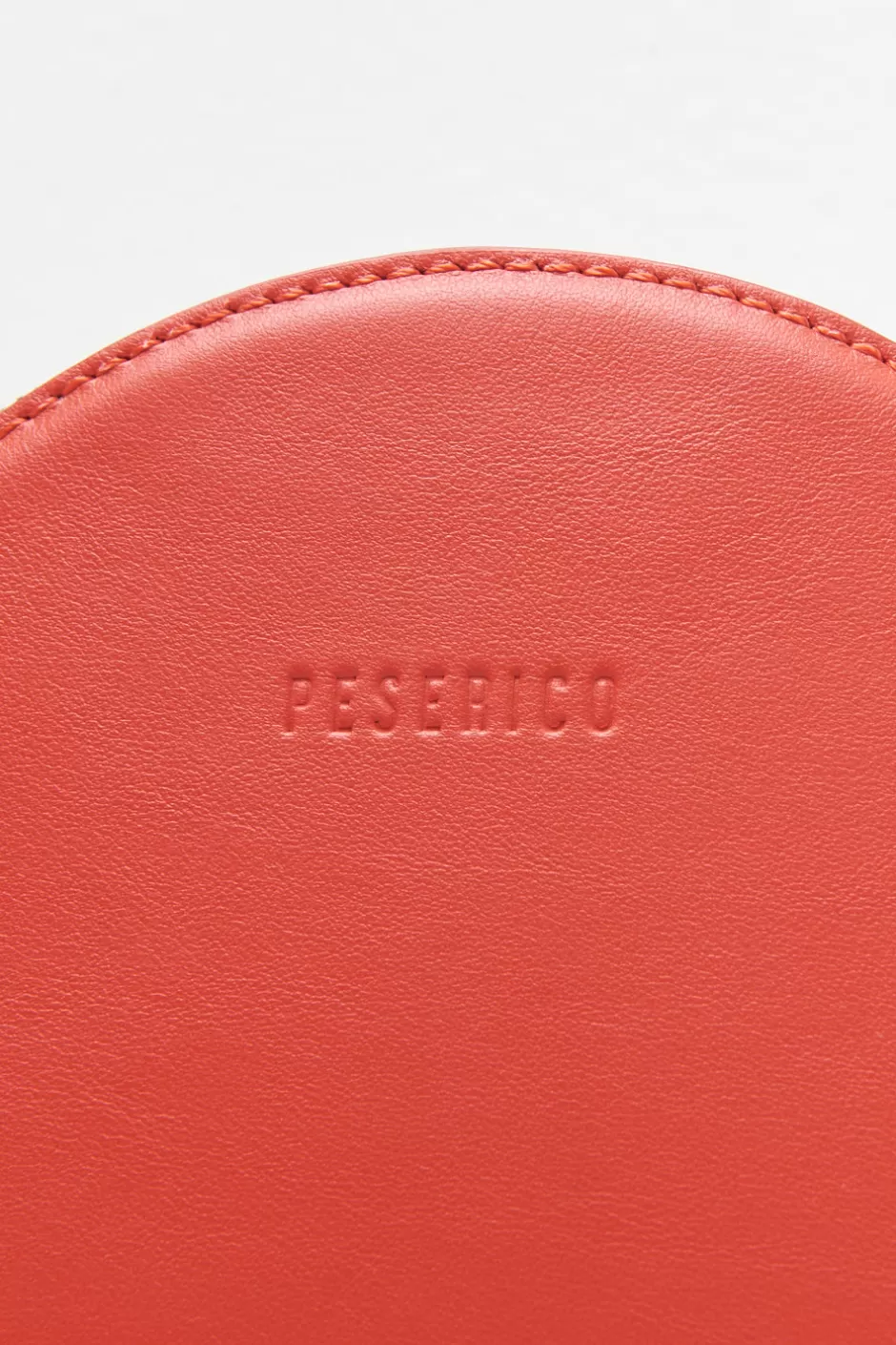 Borse | Accessori | Peserico Borsa Rotonda In Vera Pelle Con Polsiera E Tracolla Rosso foliage