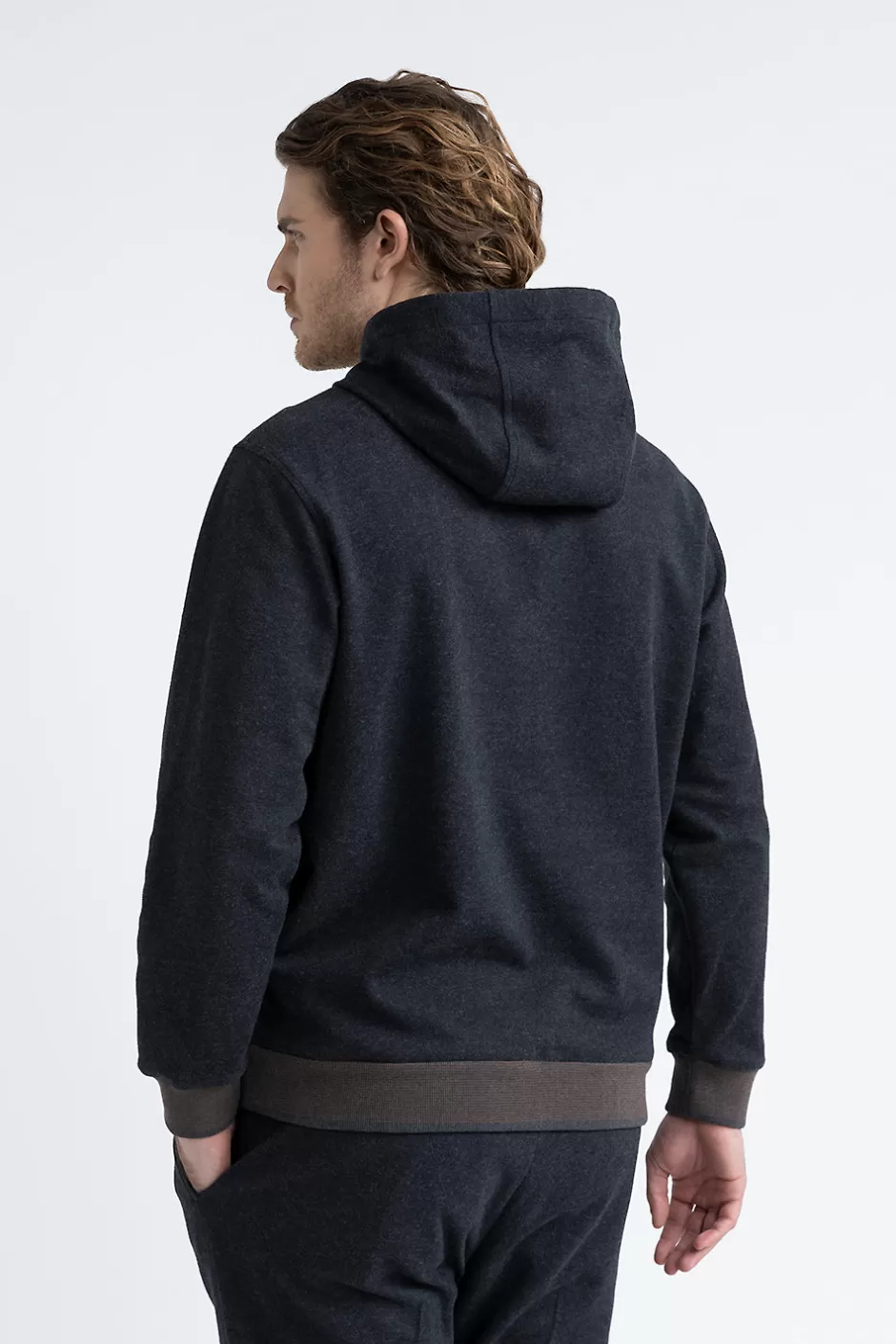 Felpe | Peserico Felpa In Misto Cotone Con Dettagli Tricot Grafite