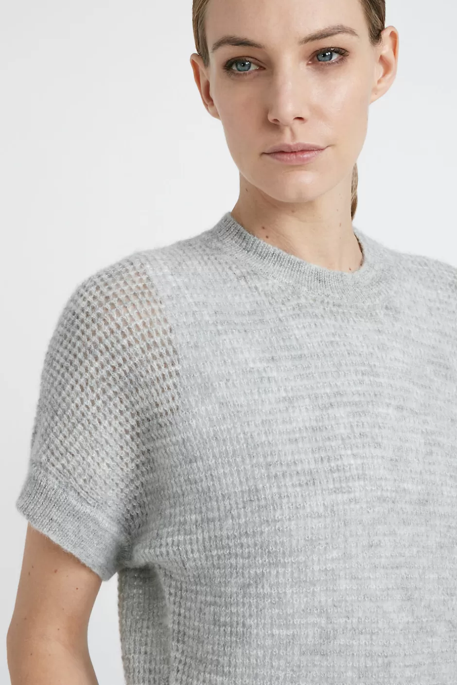 Maglieria | Peserico Maglia A Punto Traforato In Lana Merino E Alpaca Grigio nebbia