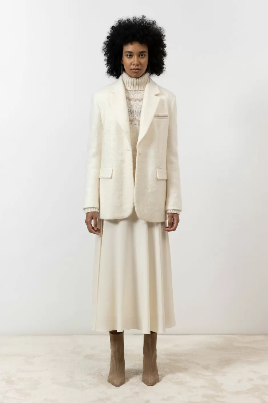 Maglieria | Peserico Maglia Con Motivo Nordico In Alpaca E Lana Con Paillettes Bianco