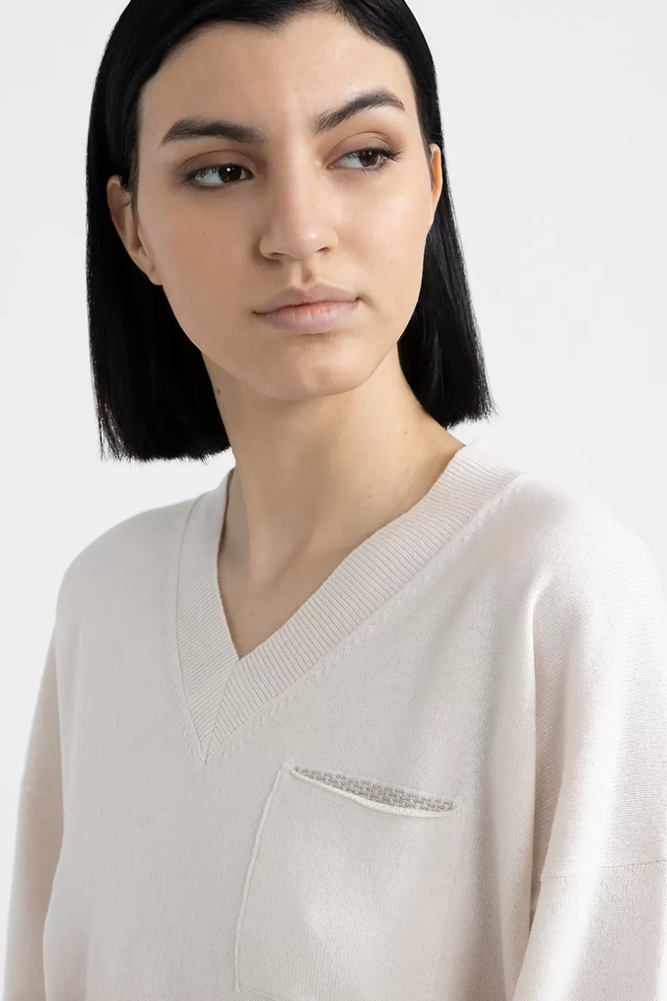 Maglieria | Peserico Maglia Con Scollo A V In Lana, Seta E Cashmere Carpino