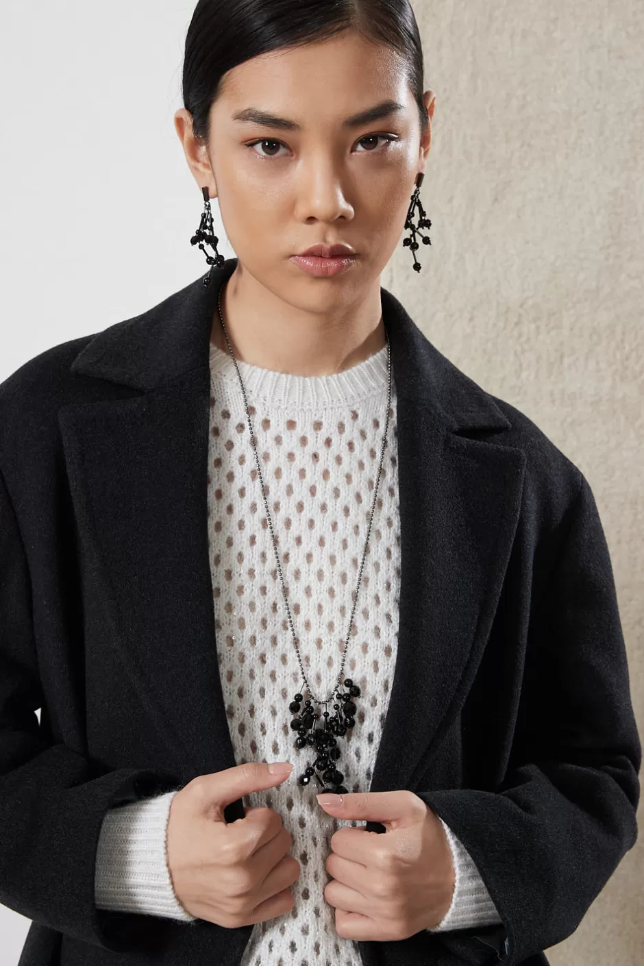 Maglieria | Peserico Maglia Traforata In Lana, Seta, Cashmere, Alpaca E Lurex Bianco naturale