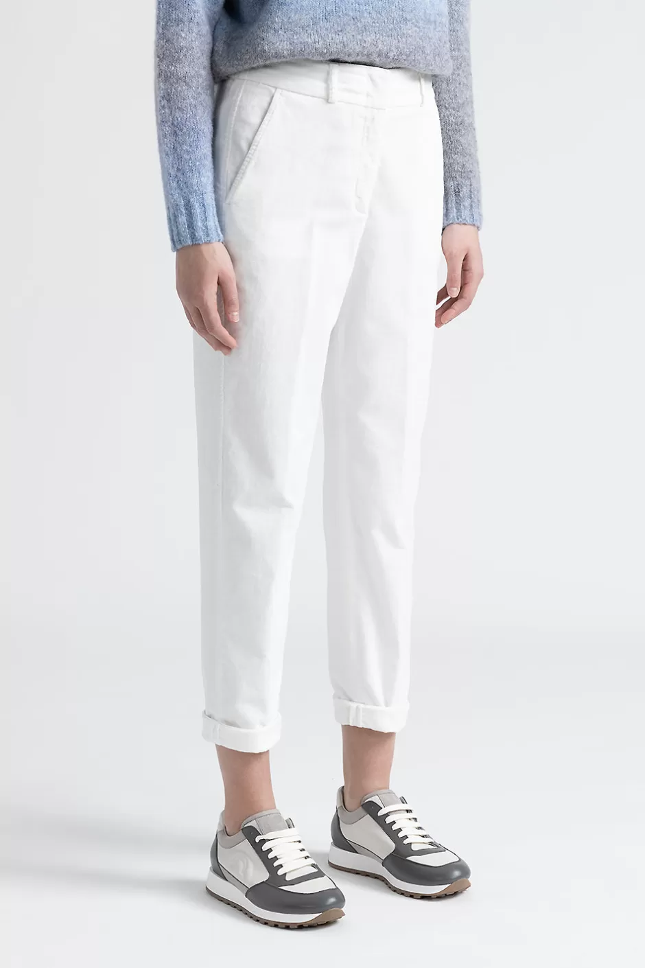Pantaloni | Peserico Pantalone Tinto Capo In Fustagno Di Cotone Bianco naturale