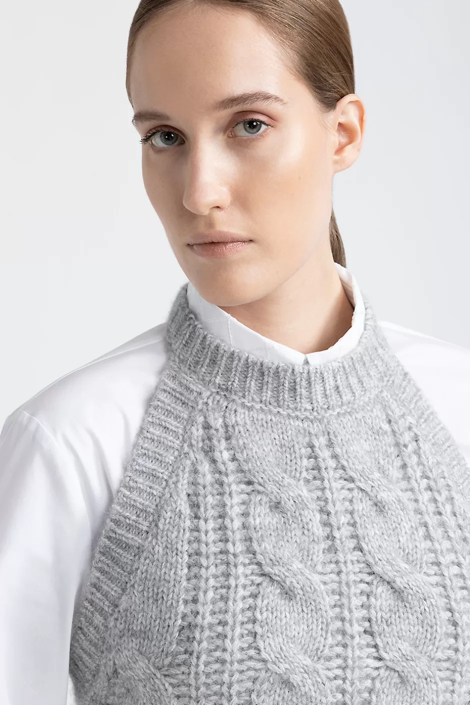 Top E T-Shirt | Peserico Top Tricot In Filato Di Lana, Seta, Cashmere E Alpaca Granito